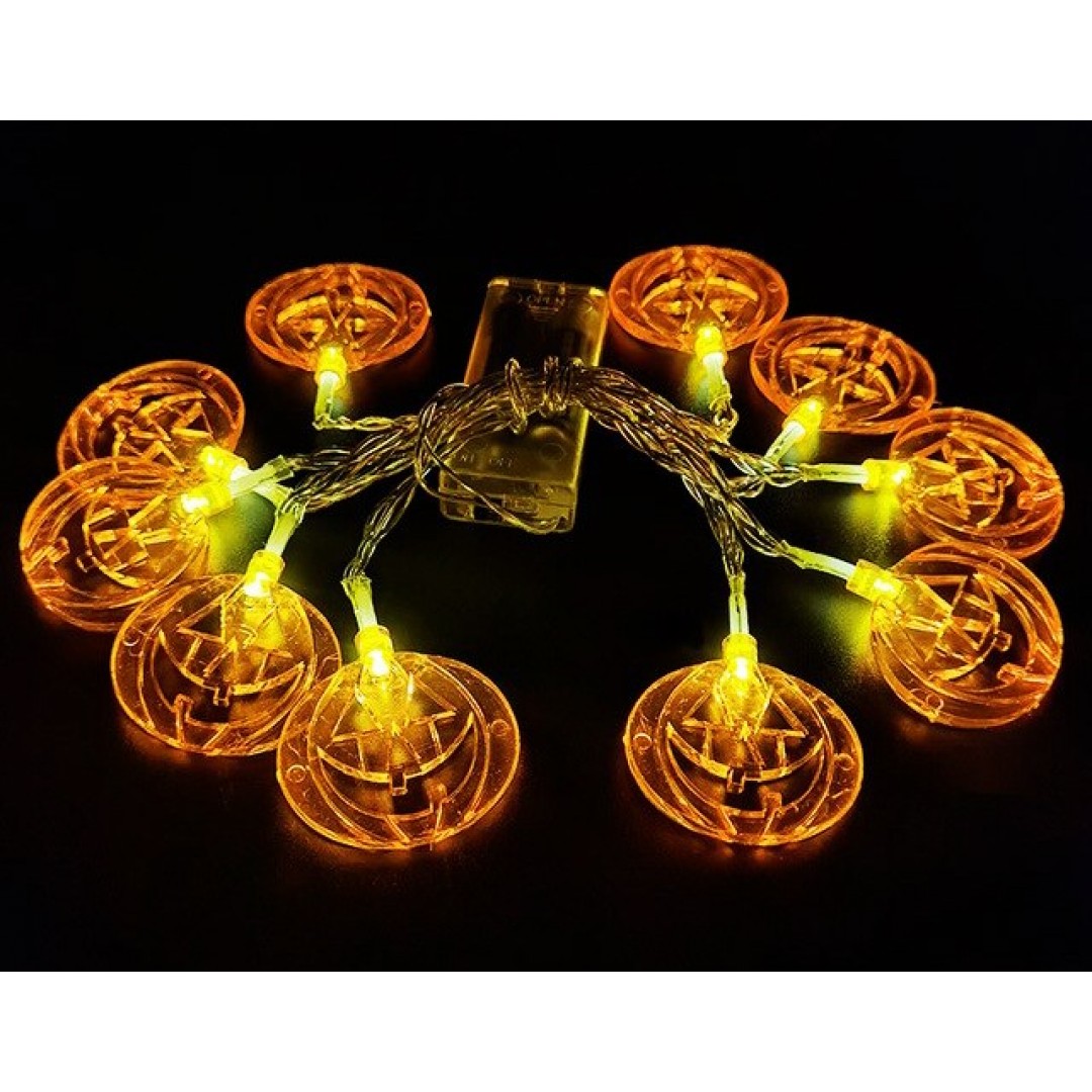 Led Işıklı 10 Lu Kabak Şekilli Parti Süsleme 2 Metre