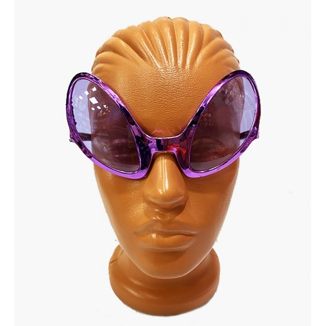 Mor Renk Alien Parti Gözlüğü - Retro Parti Gözlüğü 8x13 Cm
