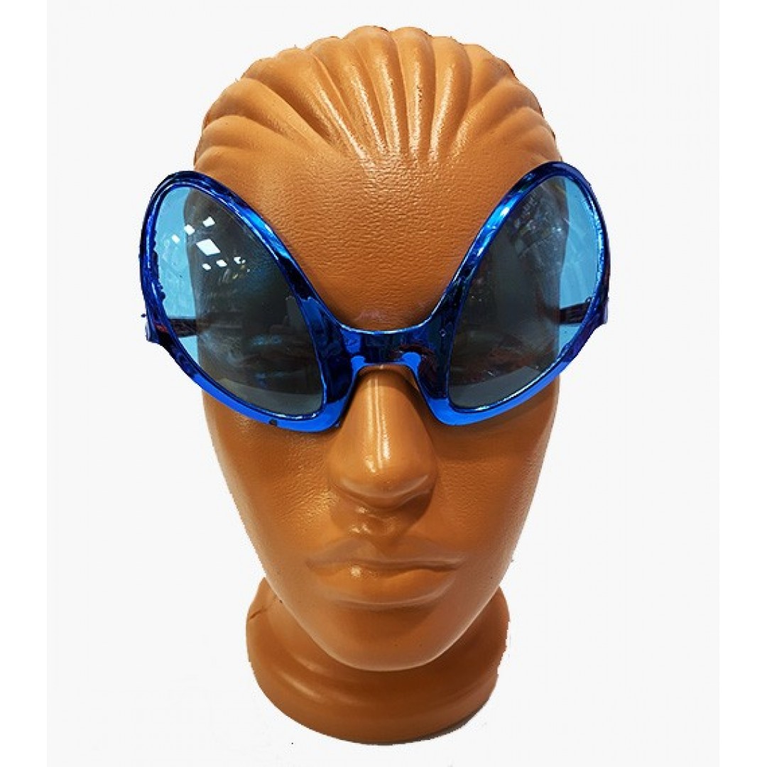 Mavi Renk Alien Parti Gözlüğü - Retro Parti Gözlüğü 8x13 Cm