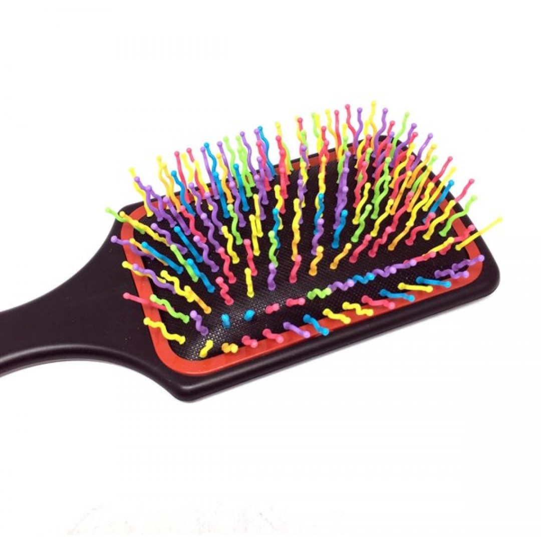 Pratik Renkli Uçlu Plastik Saç Fırçası Tarağı Ergonomik Tarak