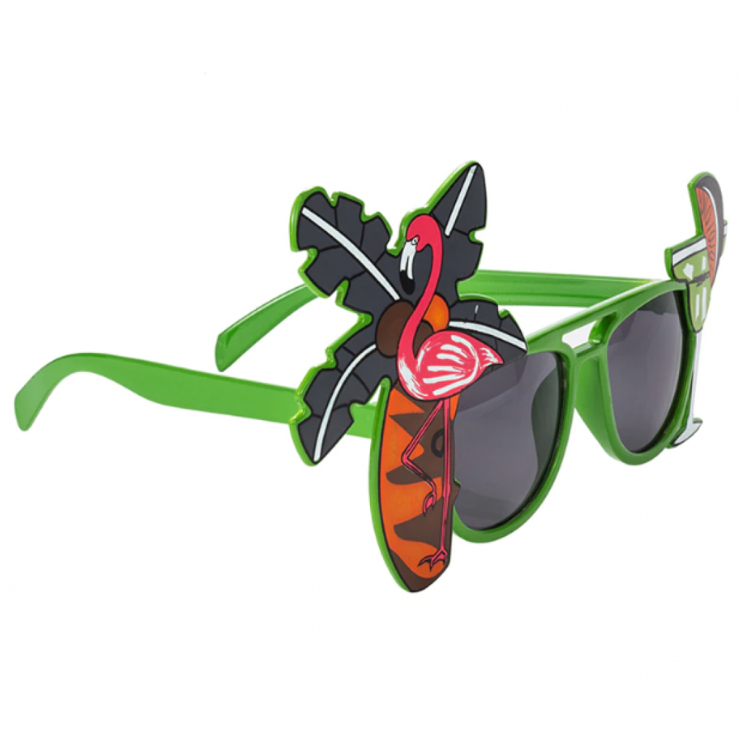 Hawaii Luau Cocktail Temalı Parti Gözlüğü Yeşil Renk 8x15 Cm