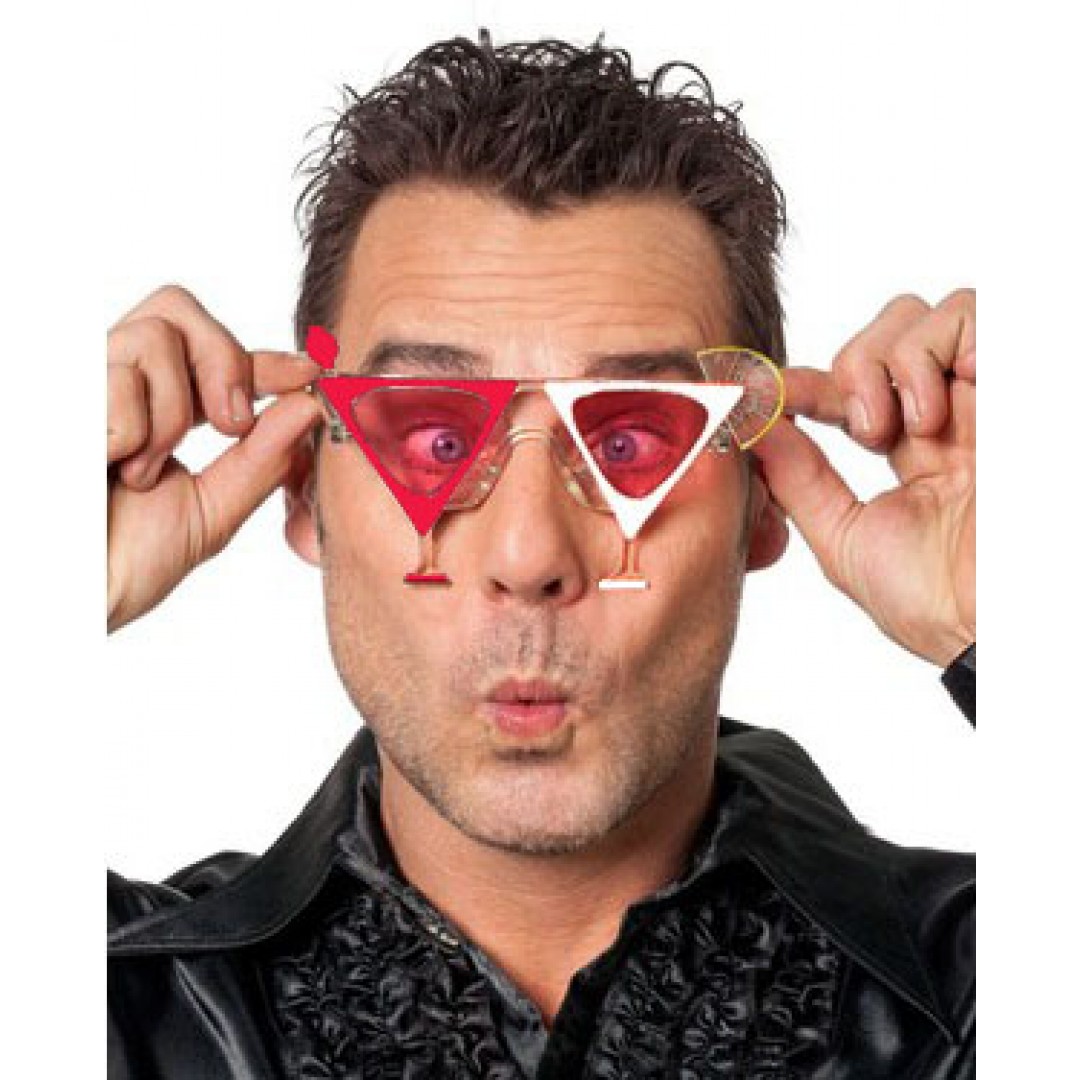 Martini Parti Gözlüğü Beyaz Kırmızı Renk 16x7 Cm